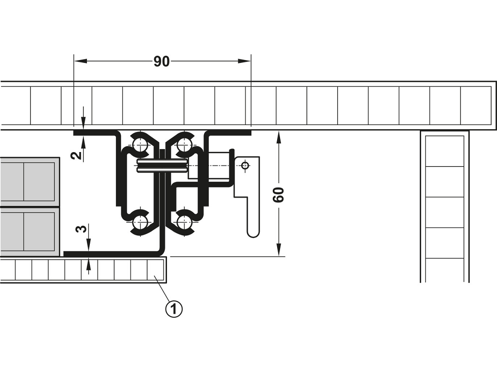 Guide Tavolo Apertura Centrale 3 Allunghe Portata kg.90 mm.120/2790 | Hafele - immagine 7